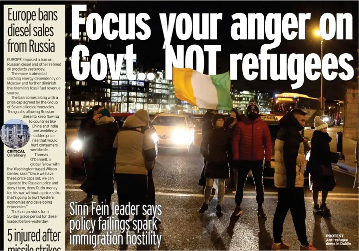  ?? ?? PROTEST Anti-refugee demo in Dublin