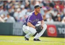  ?? Associated Press file ?? Rockies relief pitcher Scott Oberg showed some promise as a closer before a blood clot in his right arm ended his season. He is expected to make a full recovery.