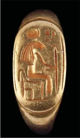  ?? COURTESY WAM ?? An ancient Egyptian gold ring on view in ‘Jewel of the Nile’ at WAM.