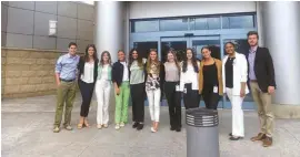  ?? PHOTO COURTESY OF CALDWELL UNIVERSITY ?? CU criminal justice and political science major Kayla Baca (2nd from right) on the last day of her internship at the Monmouth County Prosecutor’s Office with interns from other institutio­ns.