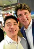  ??  ?? Trudeau with Francis Flores, Jollibee Global Brand CMO