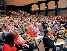  ?? [PHOTO BY PAUL
HELLSTERN, THE OKLAHOMAN
ARCHIVES] ?? Teachers listen as 12 teacher-of-the-year finalists are announced at last year’s EngageOK event. The state Education Department is taking a different approach for this year’s annual summer education conference.