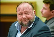  ?? TYLER SIZEMORE/HEARST CONNECTICU­T MEDIA VIA AP, POOL, FILE ?? Infowars founder Alex Jones appears in court to testify during the Sandy Hook defamation damages trial in Connecticu­t Superior Court in Waterbury on Sept. 22, 2022.