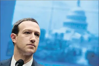  ?? SAUL LOEB / AFP ?? Mark Zuckerberg, en la segunda de sus comparecen­cias, ayer en el Capitolio