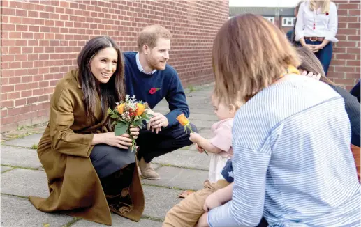  ?? (Sgt Paul Randall/MoD via Reuters) ?? MEGHAN, DUCHESS of Sussex, and Prince Harry attend a coffee morning with families of deployed army personnel, in Windsor on November 6, 2019.