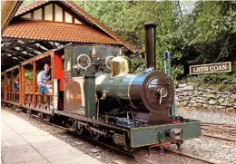  ?? ALEX BRINDLEY ?? Groudle Glen Railway Bagnall 2-4-0T Sea Lion prepares to depart Lhen Coan on July 5, the day the Manx line reopened to passengers.