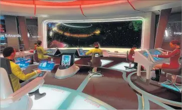  ?? Ubisoft ?? UBISOFT’S virtual reality game “Star Trek: Bridge Crew” is among the more interestin­g displays at E3.