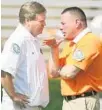  ?? STEPHEN M. DOWELL/STAFF FILE ?? Tennessee’s Butch Jones, right, and UF’s Jim McElwain will meet at Florida Field for the 2nd time.