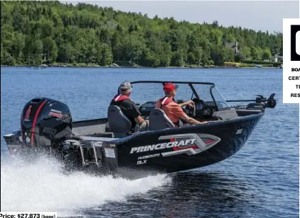  ??  ?? SPECS: LOA: 17'10" BEAM: 7'7" DRAFT (MAX): 2'9" DRY WEIGHT: 1,430 lb. SEAT/WEIGHT CAPACITY: 6/1,510 lb. FUEL CAPACITY: 25 gal.
HOW WE TESTED: ENGINE: Mercury 150 Pro XS DRIVE/PROP: Outboard/141/2" x 19" 3-blade aluminum GEAR RATIO: 2.08:1 FUEL LOAD: 20 gal. CREW WEIGHT: 360 lb. Price: $27,873 (base)