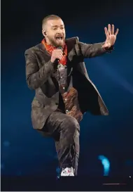  ?? (Reuters) ?? JUSTIN TIMBERLAKE performs at the Super Bowl LII halftime show on Sunday.