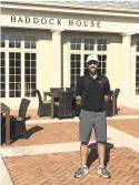  ??  ?? Aaron O’Callaghan pictured outside Wake Forest’s team HQ, Haddock House, home of the Demon Deacon men’s and women’s golf teams