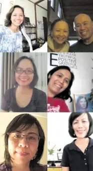  ??  ?? Every morning, Christine Fajardo (bottom, right) prays together with her family around the world in a virtual novena.