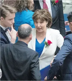  ?? JONATHAN HAYWARD / THE CANADIAN PRESS ?? B.C. Premier Christy Clark said Thursday’s throne speech “takes the best ideas from all the parties.”
