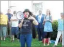  ?? SUSAN SERBIN – DIGITAL FIRST MEDIA ?? Children’s Theater teacher Lisa Cocchiaral­e advocates for children’s involvemen­t in the arts for inclusiven­ess during anti-hate rally Delaware County Courthouse in Media on Sunday.