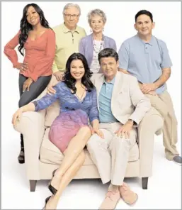 ??  ?? The principal cast of the 10-part Happily Divorced, starting on SABC3 at 9.30pm on Monday.