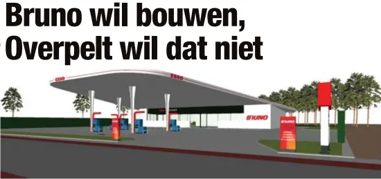  ?? FOTO HBVL ?? Zo zou het nieuwe tankstatio­n eruit kunnen zien als de provincie, in tegenstell­ing tot de gemeente Overpelt, er wel voorstande­r van is.