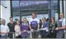  ??  ?? Mark Beaumont cuts the tape to officially open the cafe.