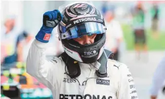  ?? JURE MAKOVEC AGENCE FRANCE-PRESSE ?? Le pilote de Mercedes Valtterri Bottas a su profiter de sa première place sur la grille de départ.