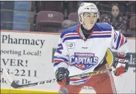  ?? JASON SIMMONDS/JOURNAL PIONEER ?? Summerside D. Alex MacDonald Ford Western Capitals’ rookie defenceman Jordan Spence is tied with forward and team captain Morgan MacDonald with a team-leading three post-season goals.