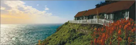  ?? LUCIA LODGE ?? Perched on the cliffs of Big Sur, the Lucia Lodge is a setting in the Netflix series “Ratched.”