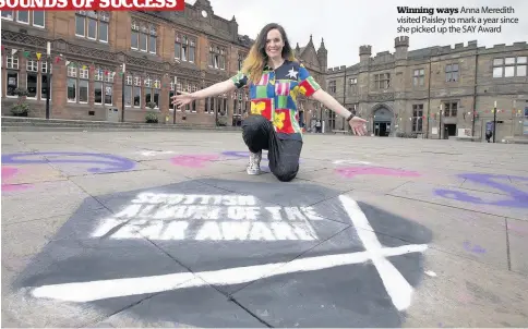  ??  ?? Winning ways Anna Meredith visited Paisley to mark a year since she picked up the SAY Award