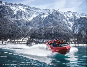  ??  ?? Jet boat – Lake Brienz. Photo: © Jetboat Interlaken