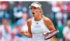  ??  ?? Angelique Kerber hatte in der ersten Runde in Wimbledon endlich mal wieder Grund, bei einem Grand-Slam-Turnier zu jubeln.
FOTO: KIRK/AFP