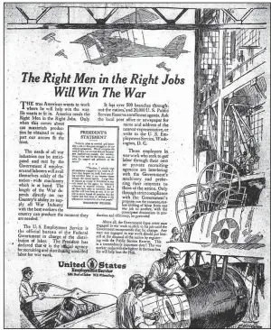  ??  ?? This notice for the U.S. Employment Service appeared in the Aug. 4, 1918, Arkansas Gazette as Ben D. Brickhouse and helpers began organizing a statewide public canvas to list male residents’ occupation­s.