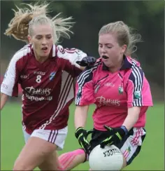  ??  ?? Lesley Bates of St. Martin’s closing down Eimear Buckley.