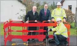  ??  ?? At Taynuilt are MSP Paul Wheelhouse (centre), with (left) Colin McLean, HIE, (right) Bruce McClory, Openreach, and (front) Martin Mackenna, Openreach.