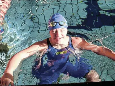  ?? Picture: EUGENE COETZEE ?? STAR SWIMMER: Minke Janse van Rensburg broke the African and World 50m butterfly Down syndrome record on Thursday
