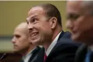  ?? Photograph: Drew Angerer/Getty Images ?? David Grusch, center, testifies during a house hearing on unidentifi­ed aerial phenomena in Washington DC on 26 July 2023.