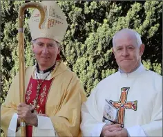  ??  ?? Fr Danny McDonald with Bishop Denis Brennan.