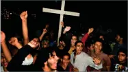  ?? MOHAMMED HAKIM ?? Coptic Christians chant slogans during a protest following an attack on a bus carrying Christian pilgrims on their way to a remote desert monastery, in Minya, Egypt, Friday, Nov. 2.