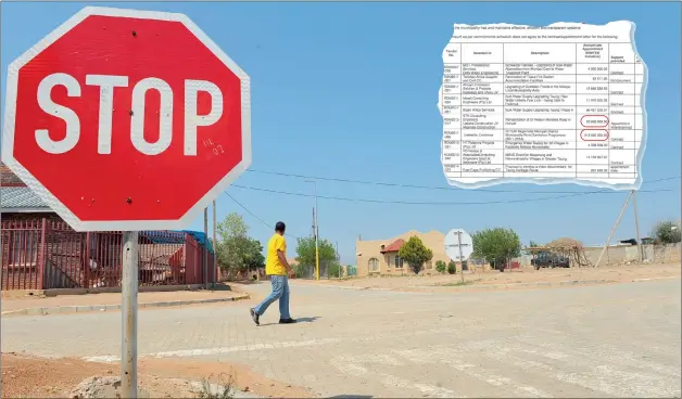  ??  ?? WASTEFUL EXPENDITUR­E: The auditor-general found that the road markings on Desmond Setlhano Street in Huhudi township cost ratepayers R1.8 million.