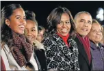  ??  ?? FIRST LADIES: US President Barack Obama and his daughters Malia, left, Sasha, second left, wife Michelle, and mother-in-law Marian Robinson, aged 77 and known as ‘granny-in-chief’