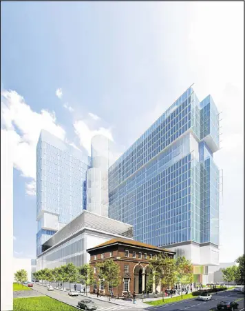  ??  ?? The Technology Square developmen­t has been credited with attracting innovation labs and corporate headquarte­rs to Midtown. The second phase, shown here in an artist’s rendering, will include office space for university research, corporatio­ns, startups...