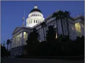  ?? RICH PEDRONCELL­I — THE ASSOCIATED PRESS FILE ?? The lights of the Capitol dome shine as lawmakers work into the night in Sacramento. The regular Legislativ­e sessions will begin after the new year.