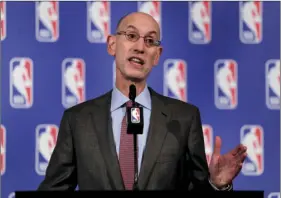  ?? PHOTO/JULIE ?? In this Sept. 28 file photo, NBA Commission­er Adam Silver speaks during a news conference in New York. AP JACOBSON