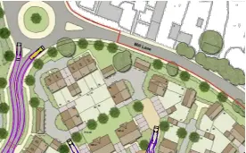  ?? Picture: submitted on behalf of Hatch Farm Land Ltd ?? The site proposal includes a roundabout before the single lane bridge underpass.