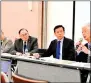  ?? PHOTO: LO PEI-DE, TAIPEI TIMES ?? From second left, retired Navy admiral Chen Yeong-kang, Taiwan Center for Security Studies director Liu Fu-kuo and Chung-Hua Institutio­n for Economic Research researcher Liang Chi-yuan attend a news conference in Taipei yesterday.