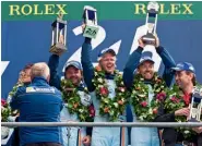  ??  ?? Poulsen, Thiim and Hansson won GTE Am class in 2014