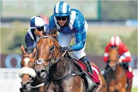  ??  ?? Romping home: Battaash, ridden by Jim Crowley, surges to victory in the King George Stakes