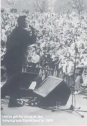  ??  ?? Horse performing at the Kelvingrov­e Bandstand in 1989