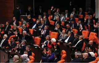  ?? AFP PHOTO ?? AGREE TO ACCESSION
Turkey’s lawmakers attend a session before voting on Sweden’s accession to the North Atlantic Treaty Organizati­on at the Grand National Assembly in the capital Ankara on Tuesday, Jan. 23, 2024.