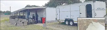  ?? ?? The floors of the mobile unit at Mkhuzweni Health Centre are dilapidate­d such that snakes are said to slither through, putting the lives of people in danger.