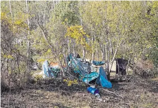  ?? JULIE JOCSAK TORSTAR ?? One of several homeless camps set up during the summer.