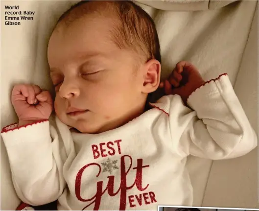  ??  ?? World record: Baby Emma Wren Gibson