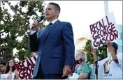  ?? PHOTO BY TREVOR STAMP ?? Deputy District Attorney Jonathan Hatami speaks in Whittier during a recall rally in 2021.