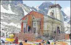  ?? HT PHOTO ?? A view of Kedarnath Shrine in Rudrapraya­g district.